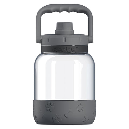 Asobu - The Barkley Dog Bowl - Tritanflasche 1,5 Liter mit Hundenapf grau