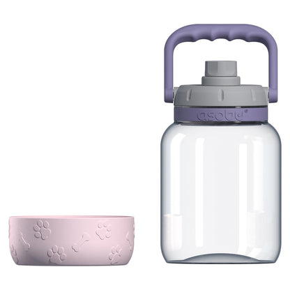 Asobu - The Barkley Dog Bowl - Tritanflasche 1,5 Liter mit Hundenapf pink
