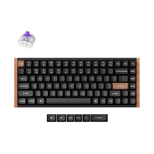 Keychron K2 HE (schwarz/holz, DE-Layout, Gateron Double-Rail Magnetic Nebula, Aluminiumrahmen)
