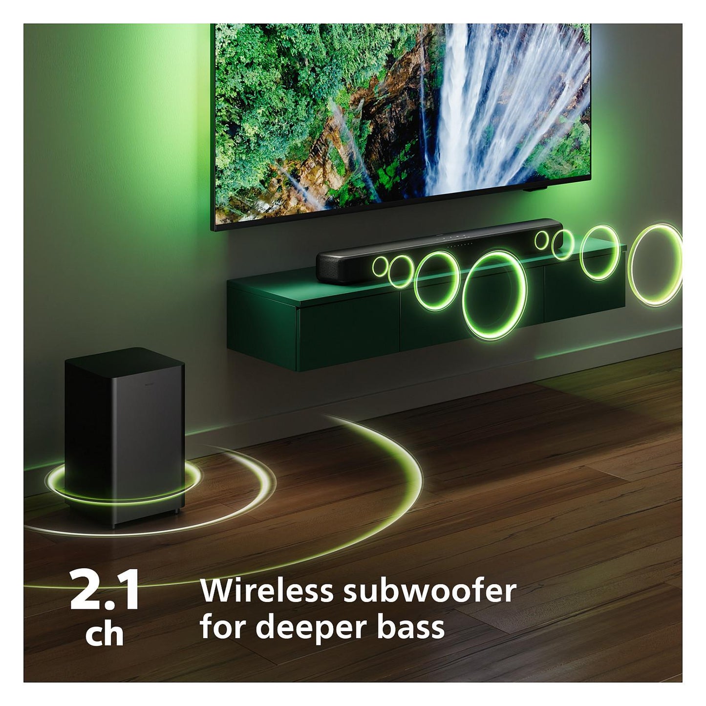 Philips Soundbar 2.1 TAB5309/10 mit kabellosem Subwoofer schwarz