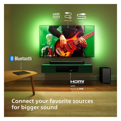 Philips Soundbar 2.1 TAB5309/10 mit kabellosem Subwoofer schwarz