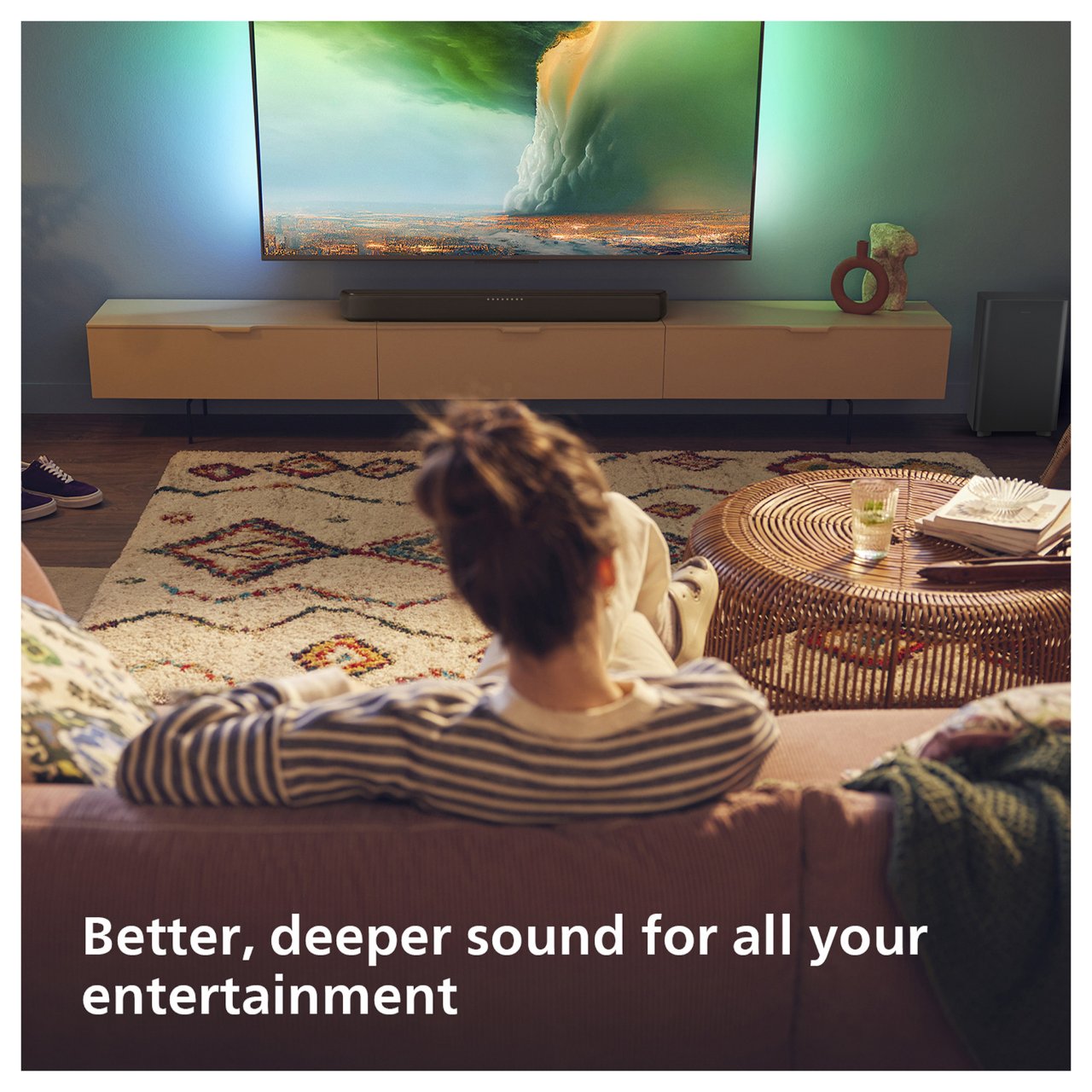 Philips Soundbar 2.1 TAB5309/10 mit kabellosem Subwoofer schwarz