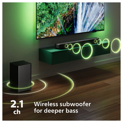 Philips Soundbar 2.1 TAB5309/10 mit kabellosem Subwoofer schwarz