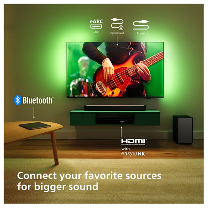 Philips Soundbar 2.1 TAB5309/10 mit kabellosem Subwoofer schwarz