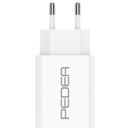 PEDEA 20W USB-C (PD) Schnellladegerät - 2-Ports Mehrfach Handy-Ladegerät mit USB-C und USB-A, weiß