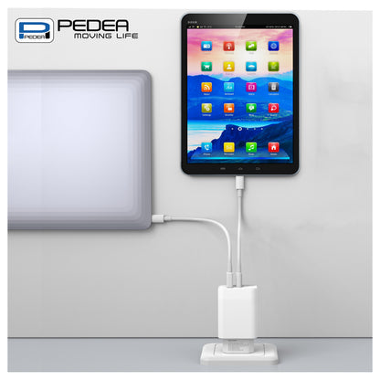 PEDEA 30W USB-C (PD) Schnellladegerät - 2-Ports Mehrfach Handy-Ladegerät mit USB-C und USB-A, weiß