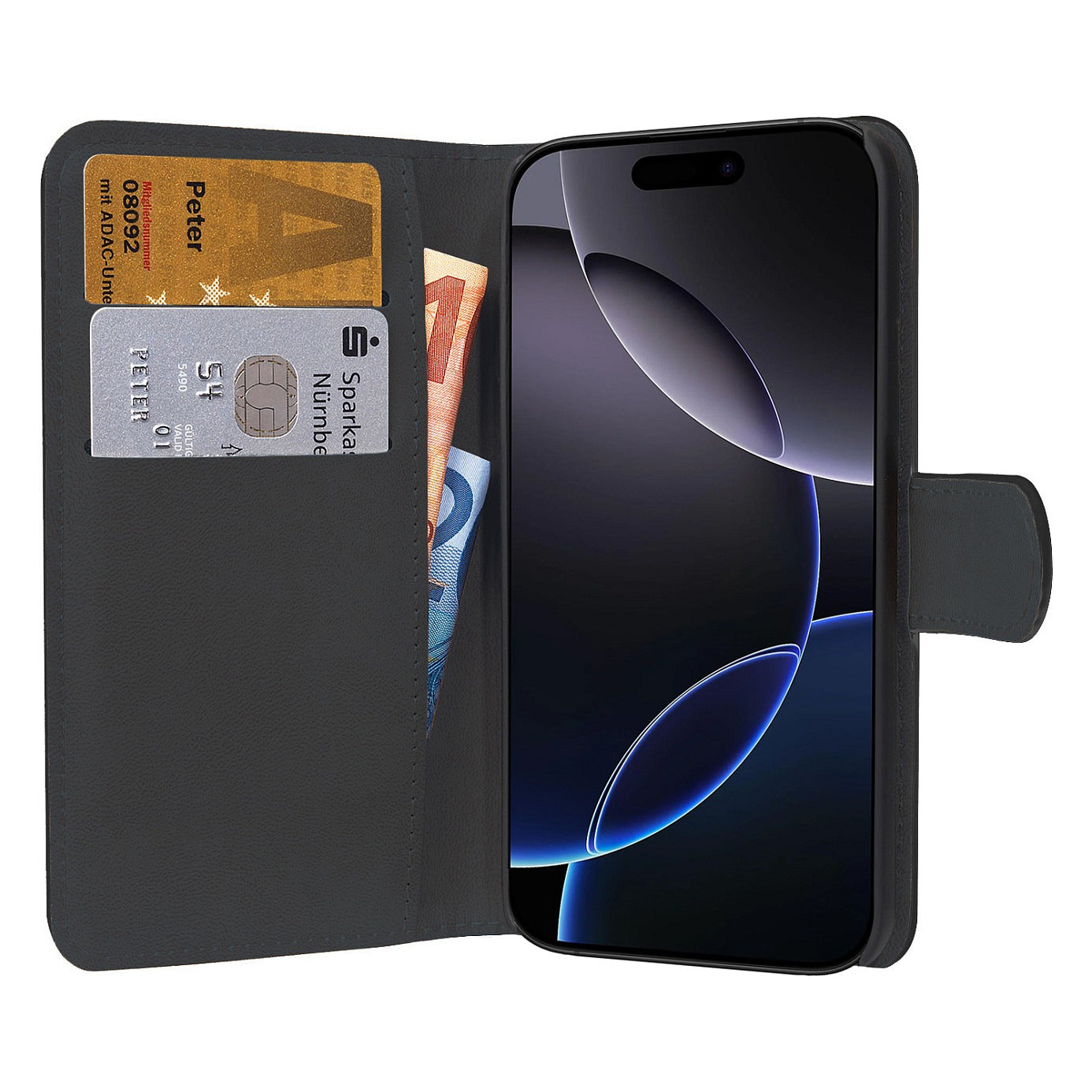 PEDEA Book Cover Classic fr Apple iPhone 16 Pro Max black