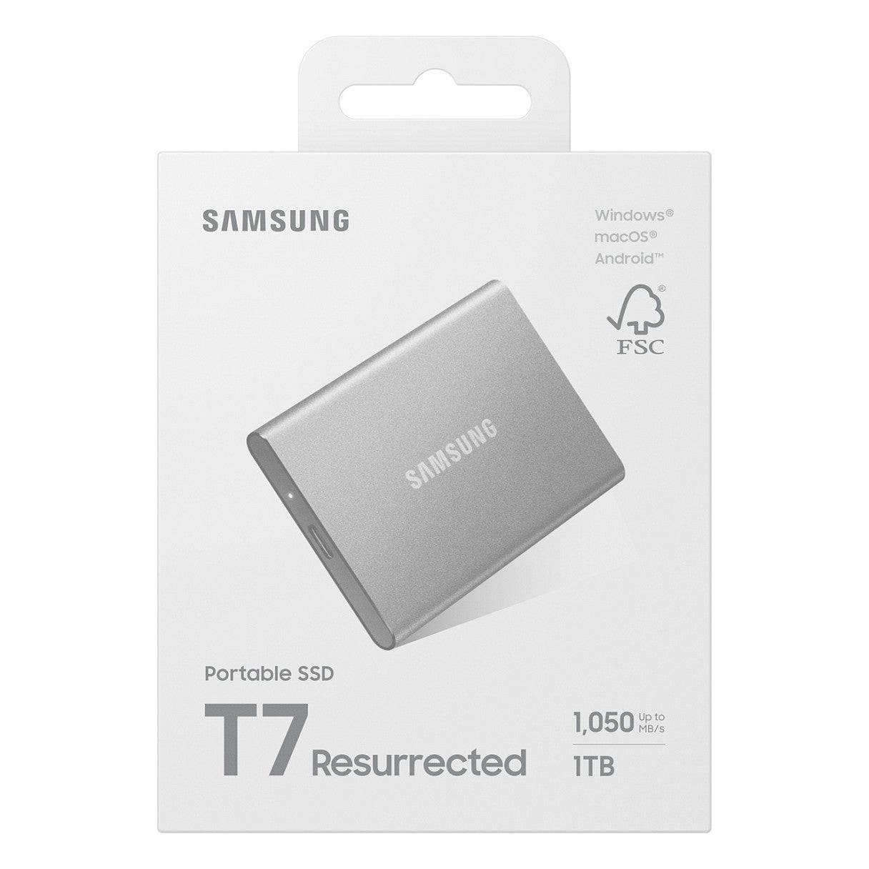 1TB Samsung Portable SSD T7 Resurrected USB-C 3.1 (10Gb/?s) Silber externe Festplatte SSD