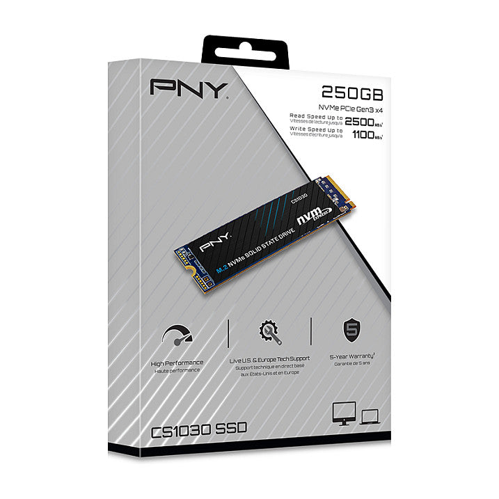 M.2 250GB PNY CS1030 M280CS1030-250-RB 0,329 DWPD 2280 PCIe 3.0 x4 (NVMe) SSD