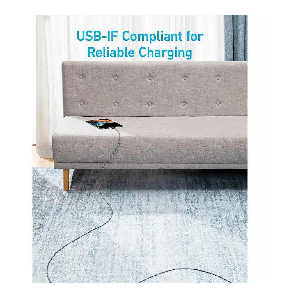 Anker 322 USB-C auf USB-C Kabel 60W 180cm geflochten schwarz