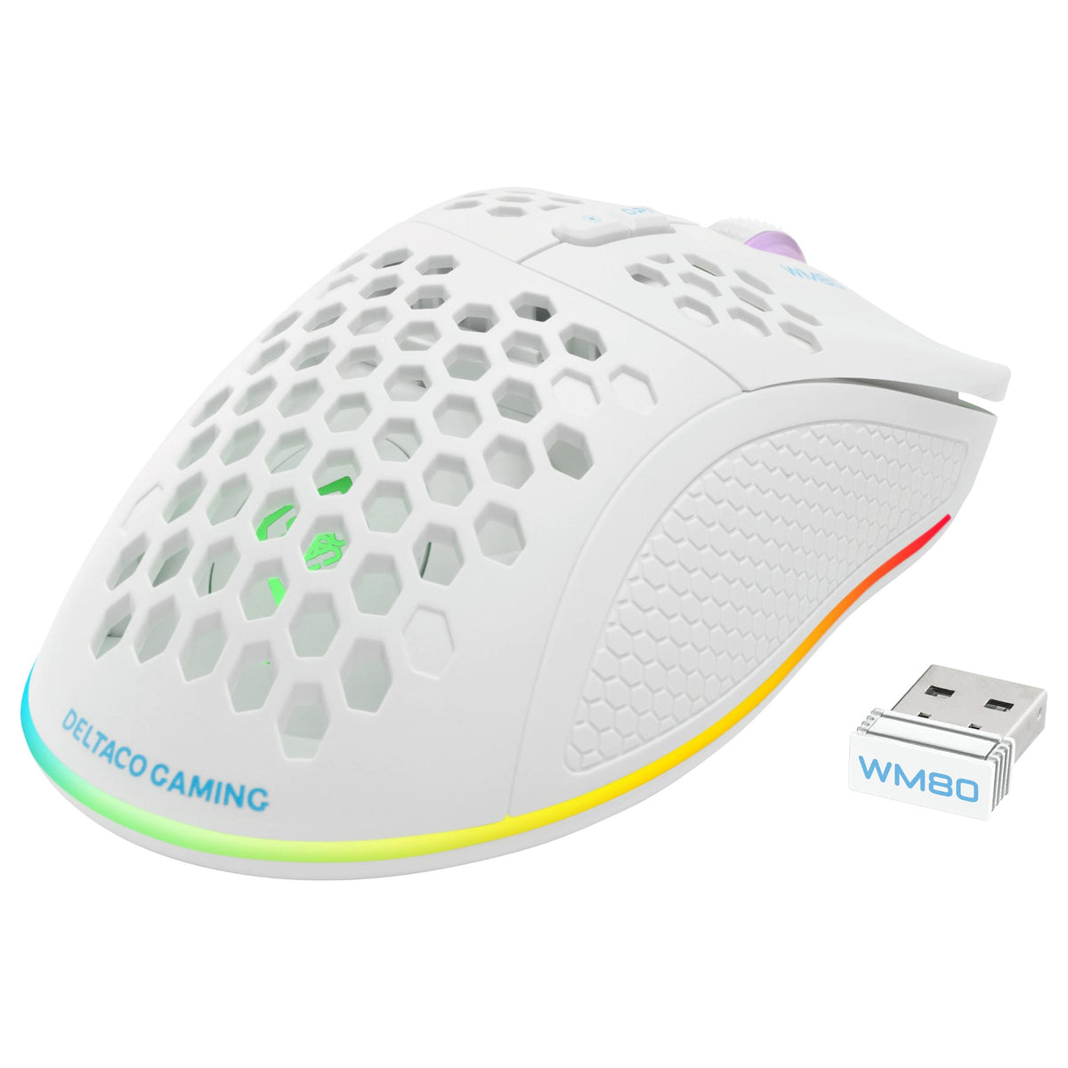 Deltaco Gaming Maus USB, RGB, weiß