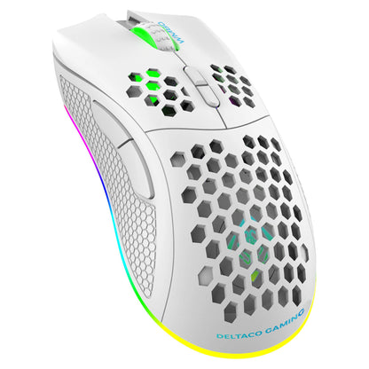 Deltaco Gaming Maus USB, RGB, weiß