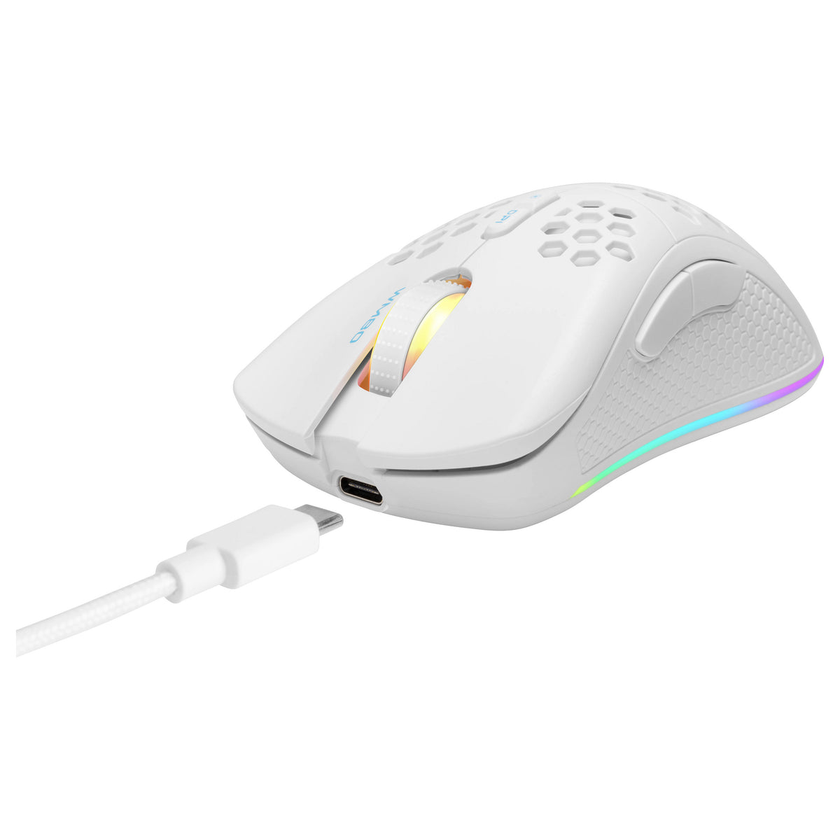 Deltaco Gaming Maus USB, RGB, weiß