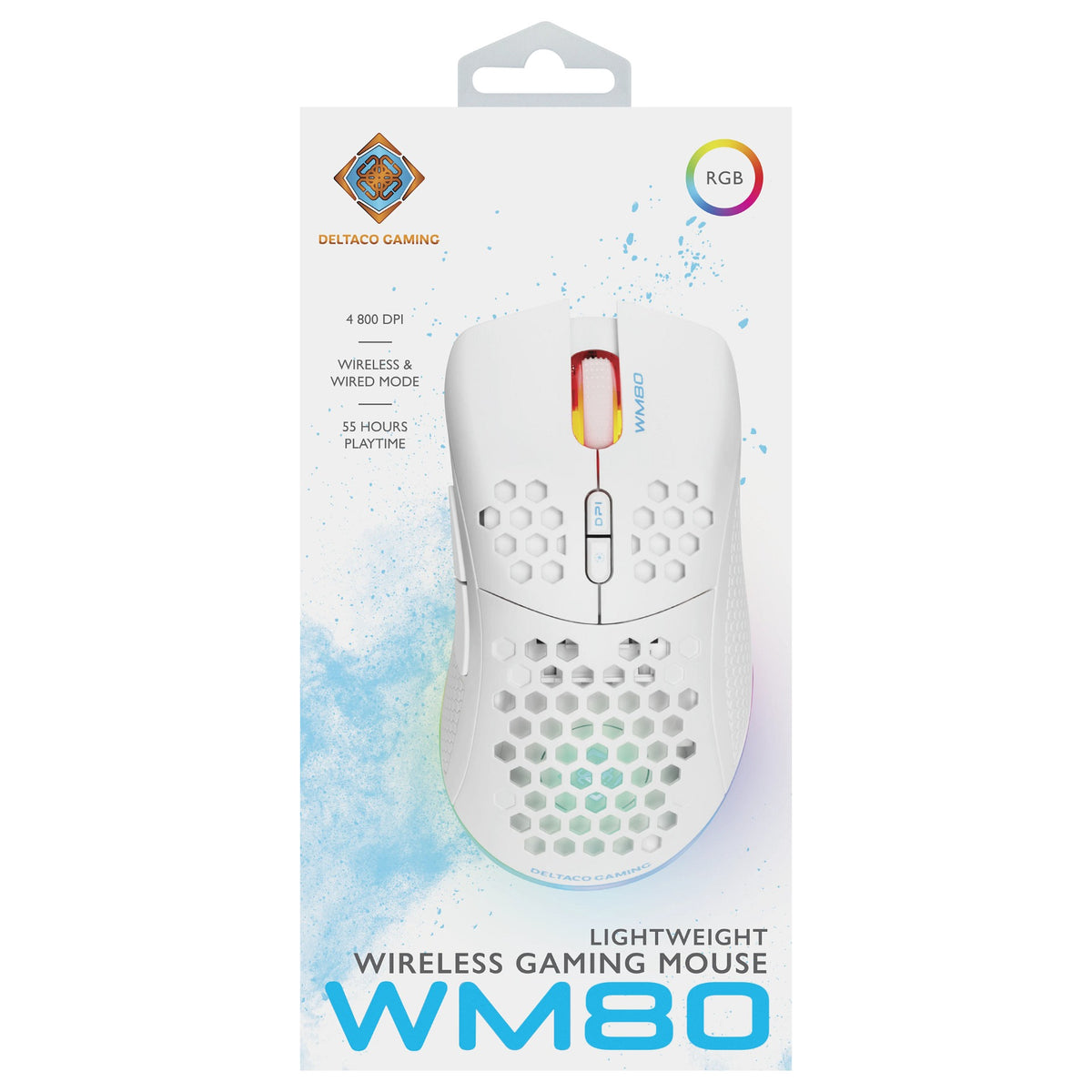 Deltaco Gaming Maus USB, RGB, weiß