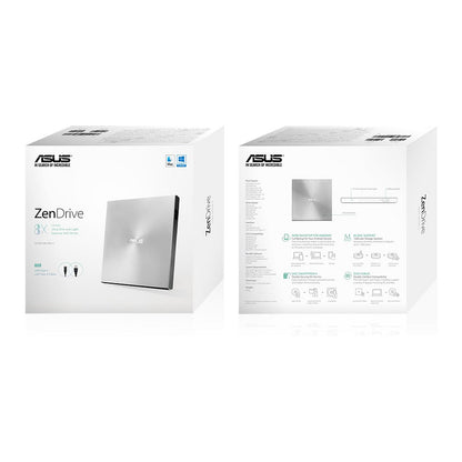 ASUS ZenDrive U9M, Silber [externer DVD-Brenner, USB-Typ-C-Unterstützung]