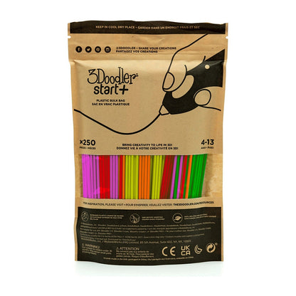 3Doodler Filament / Start+ / 250 / neonrot, neonorange, neongrün, neongelb, neonpink / Neon Glow Bulk Bag