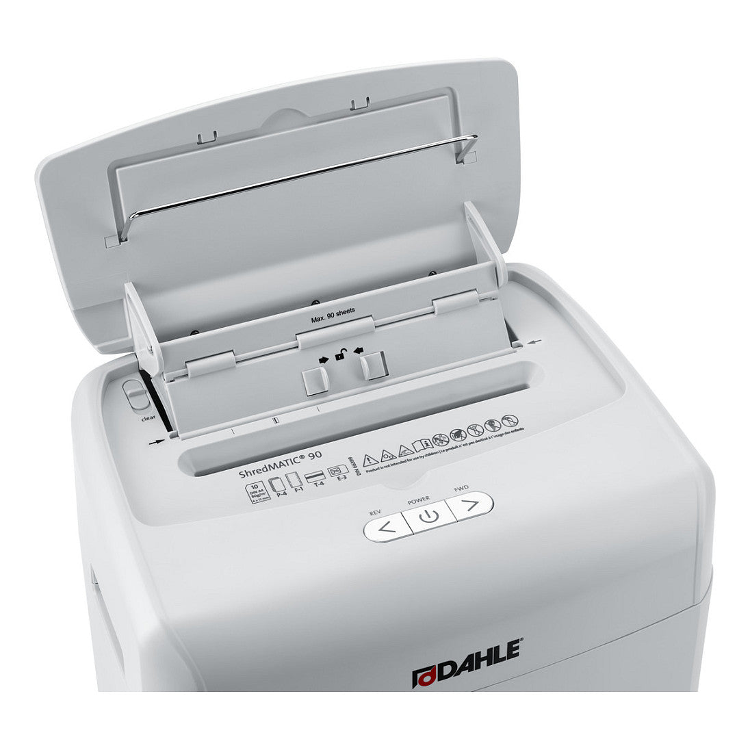 DAHLE ShredMATIC 90 Aktenvernichter mit Partikelschnitt bis 90 Blatt lichtgrau
