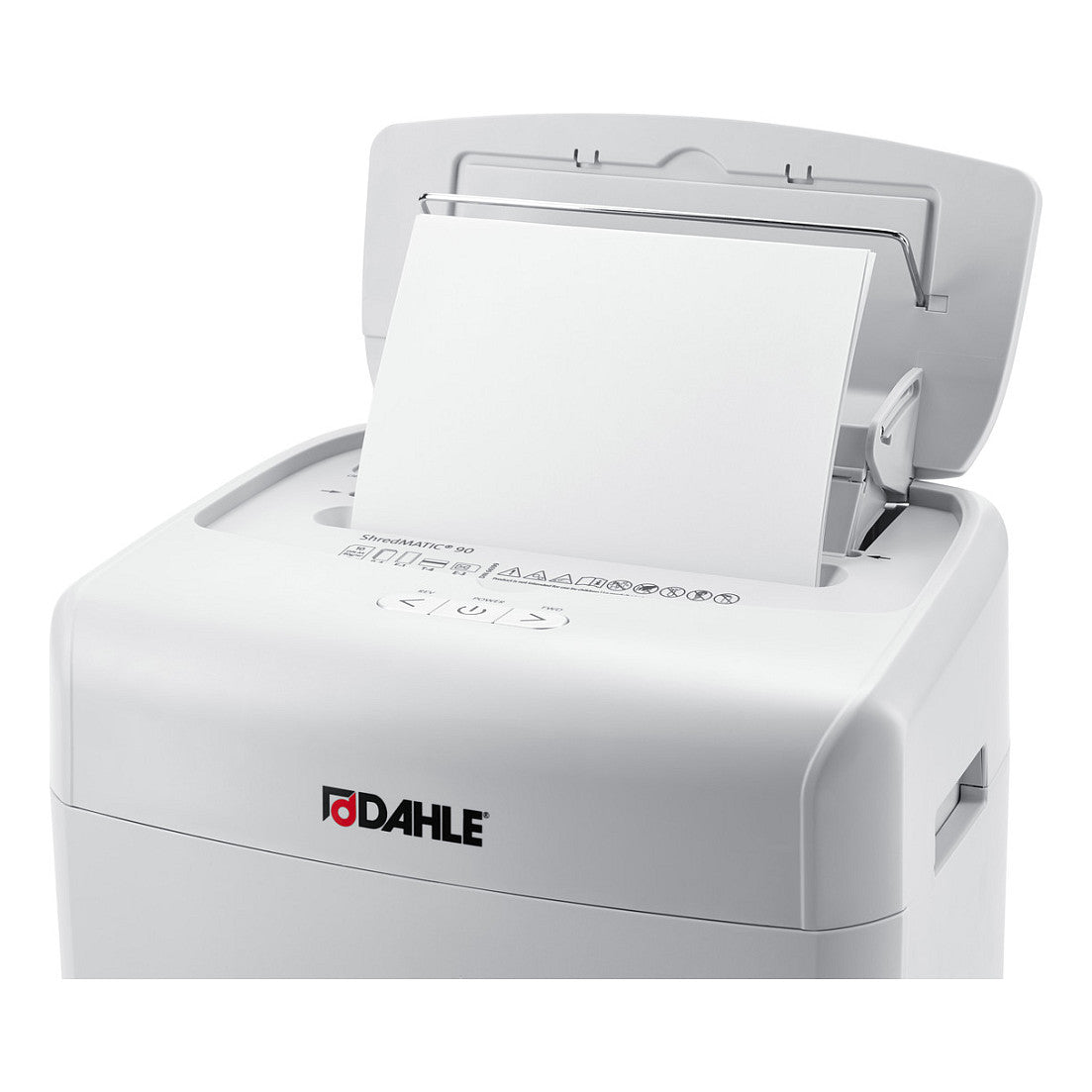 DAHLE ShredMATIC 90 Aktenvernichter mit Partikelschnitt bis 90 Blatt lichtgrau