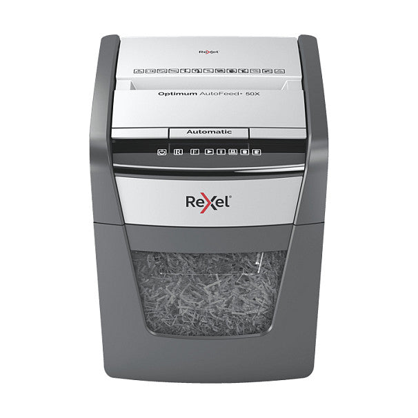 Rexel Optimum AutoFeed+ 50X Aktenvernichter mit Partikelschnitt