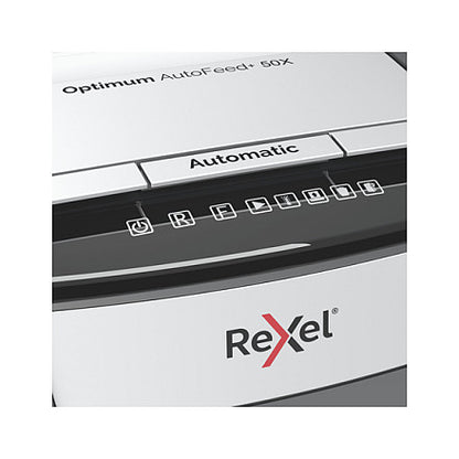 Rexel Optimum AutoFeed+ 50X Aktenvernichter mit Partikelschnitt