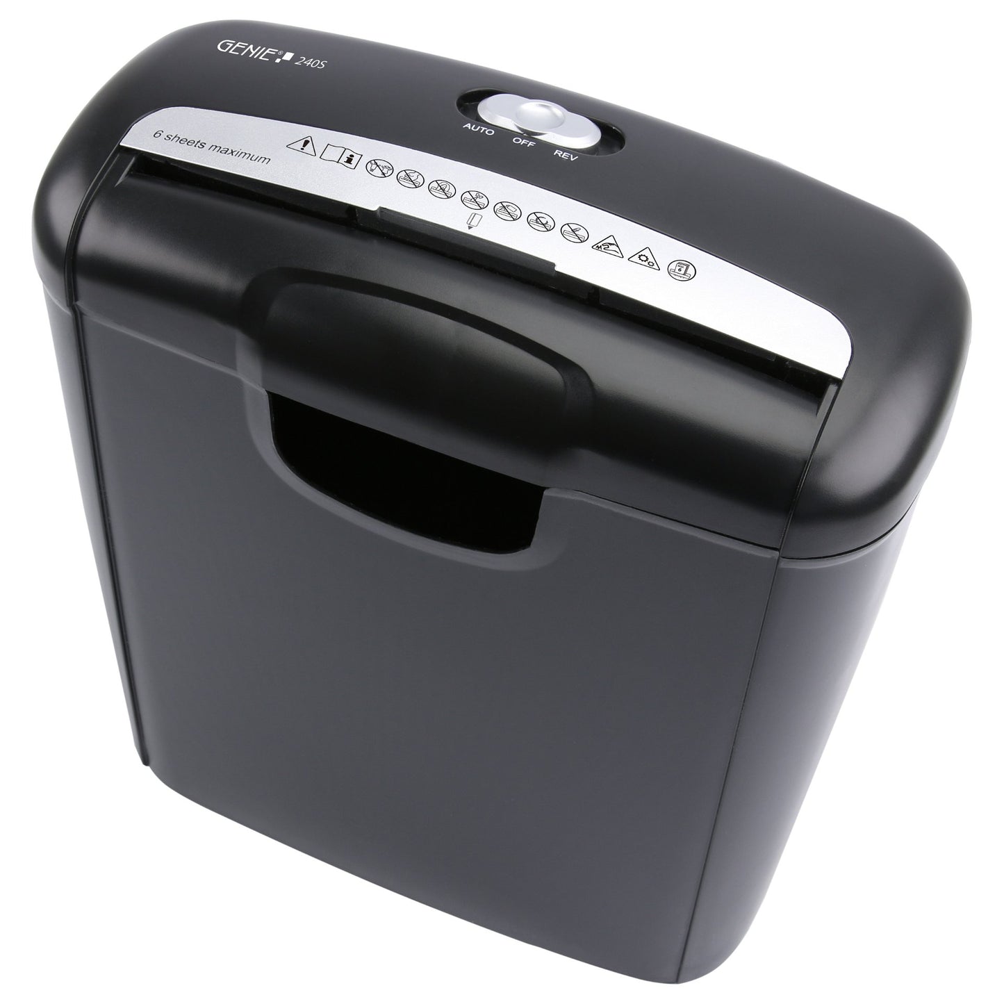 GENIE 240S Aktenvernichter mit Streifenschnitt bis 6 Blatt schwarz