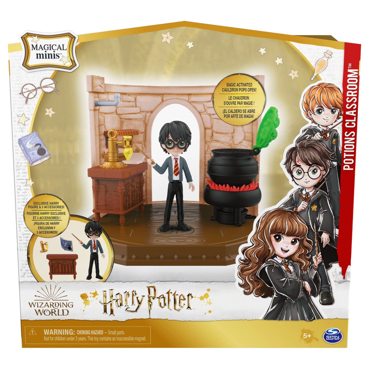 Spinmaster Wizarding World Harry Potter - Hogwarts Zaubertrnke Klassenzimmer Spielset mit exklusiver Harry Potter Sammelfigur