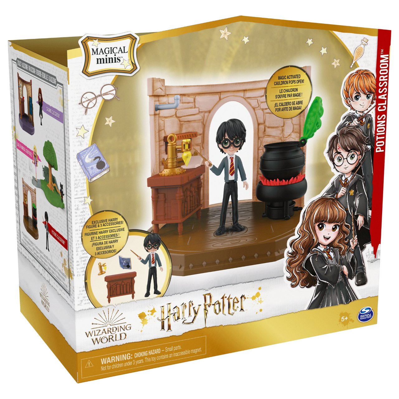 Spinmaster Wizarding World Harry Potter - Hogwarts Zaubertrnke Klassenzimmer Spielset mit exklusiver Harry Potter Sammelfigur