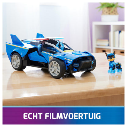 Spinmaster Paw Patrol: Der Mighty Kinofilm, Chases Deluxe Superhelden-Raketenfahrzeug (blau/schwarz, inkl. Chase Figur)