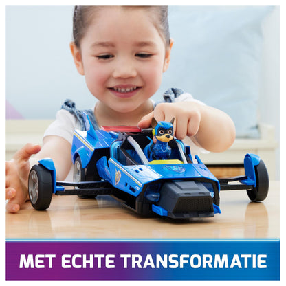 Spinmaster Paw Patrol: Der Mighty Kinofilm, Chases Deluxe Superhelden-Raketenfahrzeug (blau/schwarz, inkl. Chase Figur)