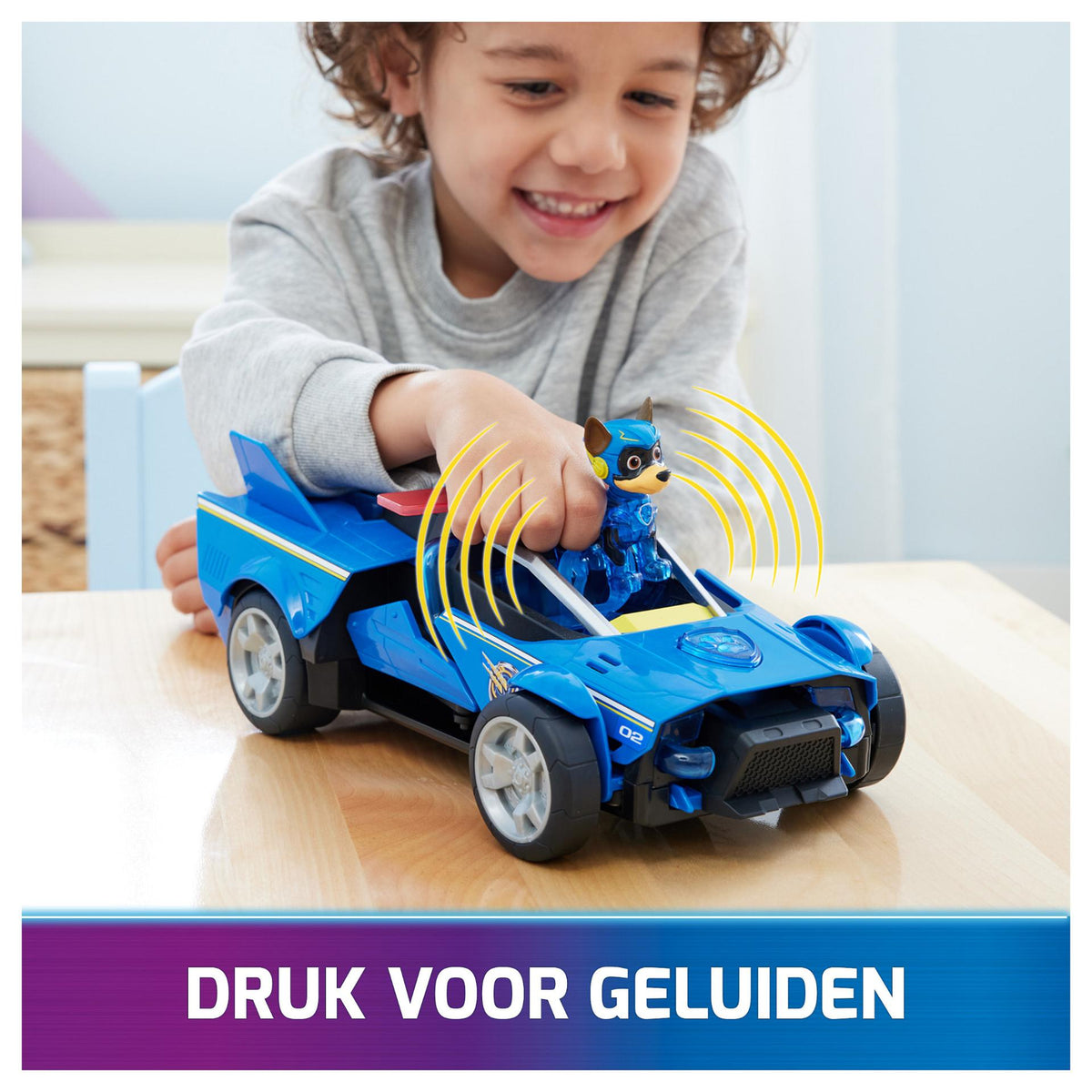 Spinmaster Paw Patrol: Der Mighty Kinofilm, Chases Deluxe Superhelden-Raketenfahrzeug (blau/schwarz, inkl. Chase Figur)