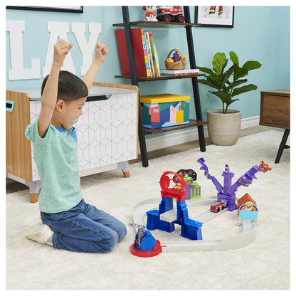 Spinmaster Paw Patrol, True Metal Total City Rescue Movie Rennstrecken-Set (mit exklusivem Marshall-Fahrzeug)
