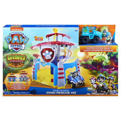 Spinmaster Paw Patrol - Dino Hauptquartier (Inkl. Basis Fahrzeug, Rex Welpen-Figur)