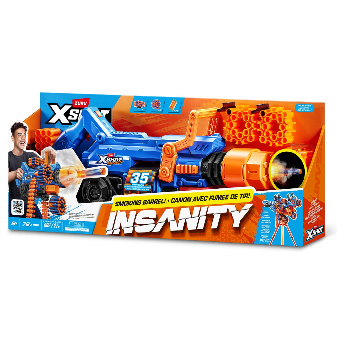 ZURU XSHOT Insanity - Blaster Smoke N Barrel (inkl. 72 Darts)