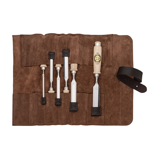 Kirschen Stechbeitelsatz 6-tlg. Ledertasche 6-10-12-16-20-26