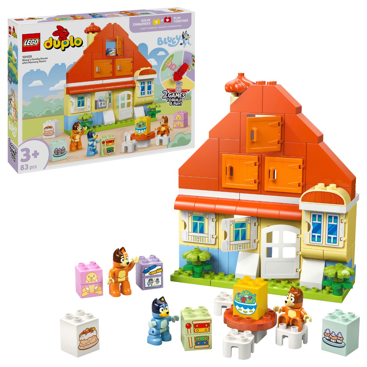 LEGO 10459 DUPLO Bluey Blueys Familienhaus mit Memory-Spiel