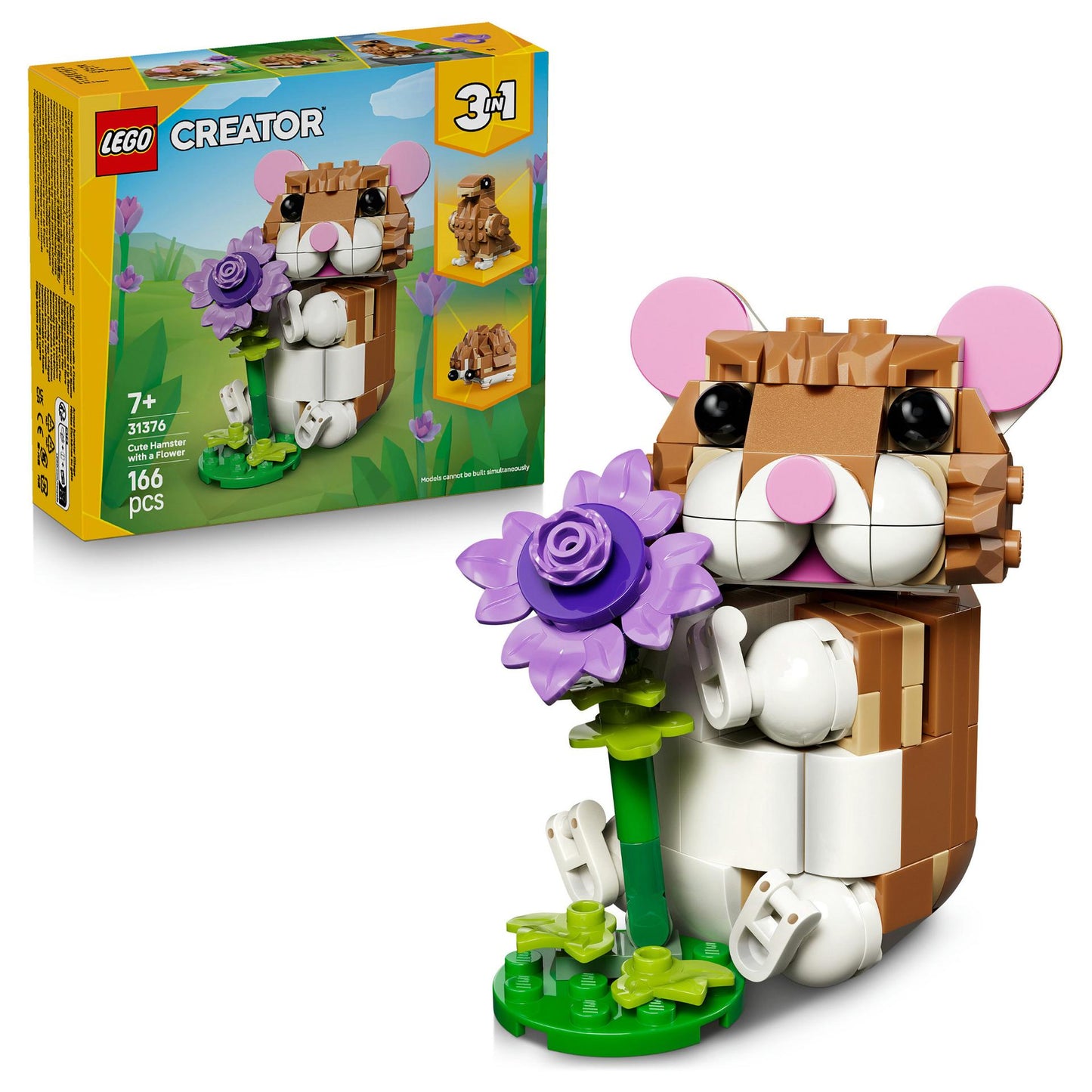 LEGO 31376 Creator 3-in-1 Niedlicher Hamster mit Blume