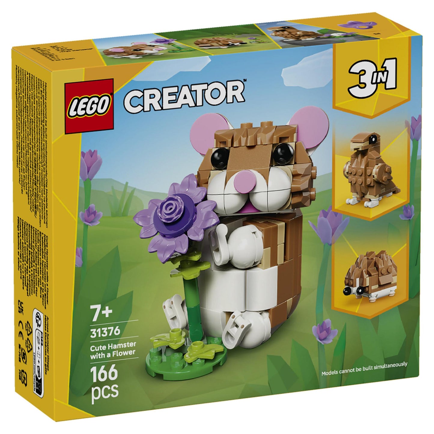 LEGO 31376 Creator 3-in-1 Niedlicher Hamster mit Blume