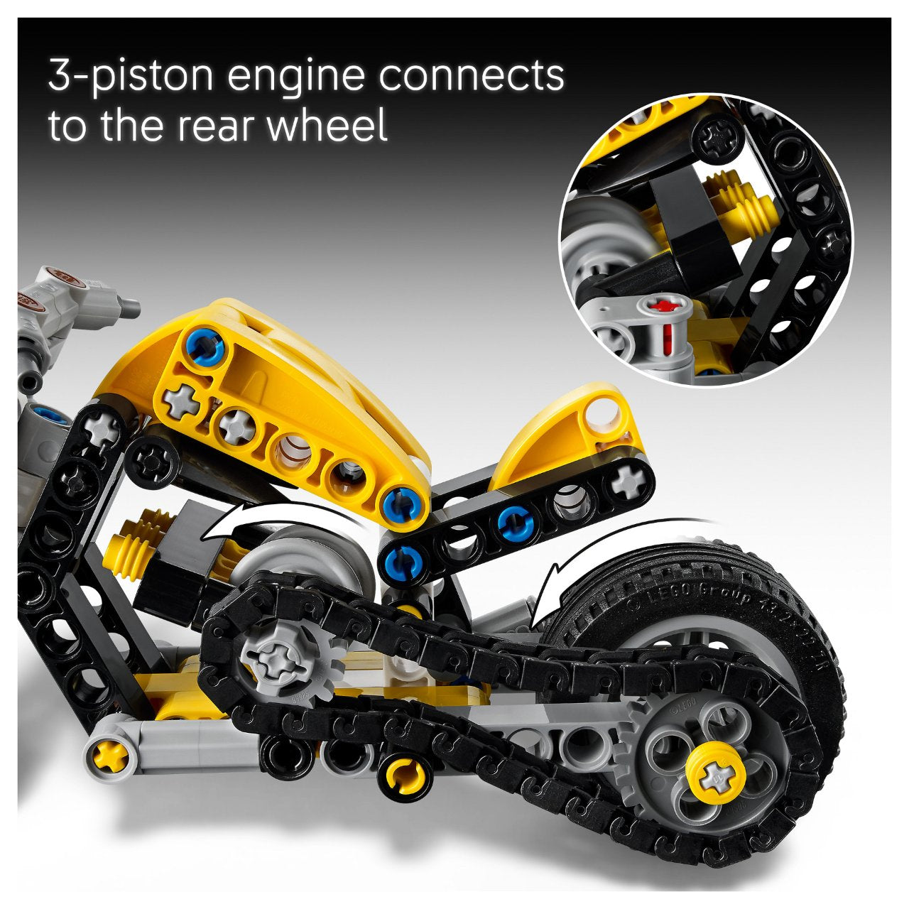 LEGO 42225 Technic Gelbes Motorrad