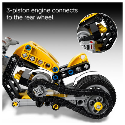 LEGO 42225 Technic Gelbes Motorrad