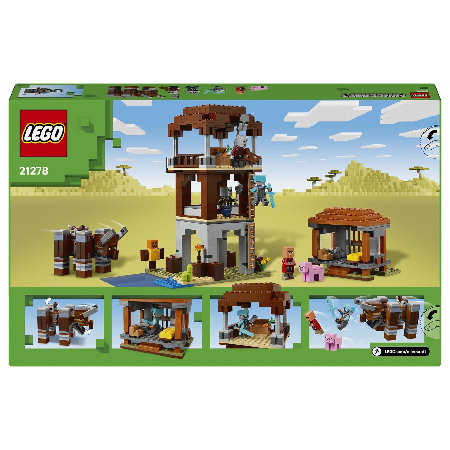 LEGO 21278 Minecraft Ein Verwster am Plnderer-Auenposten