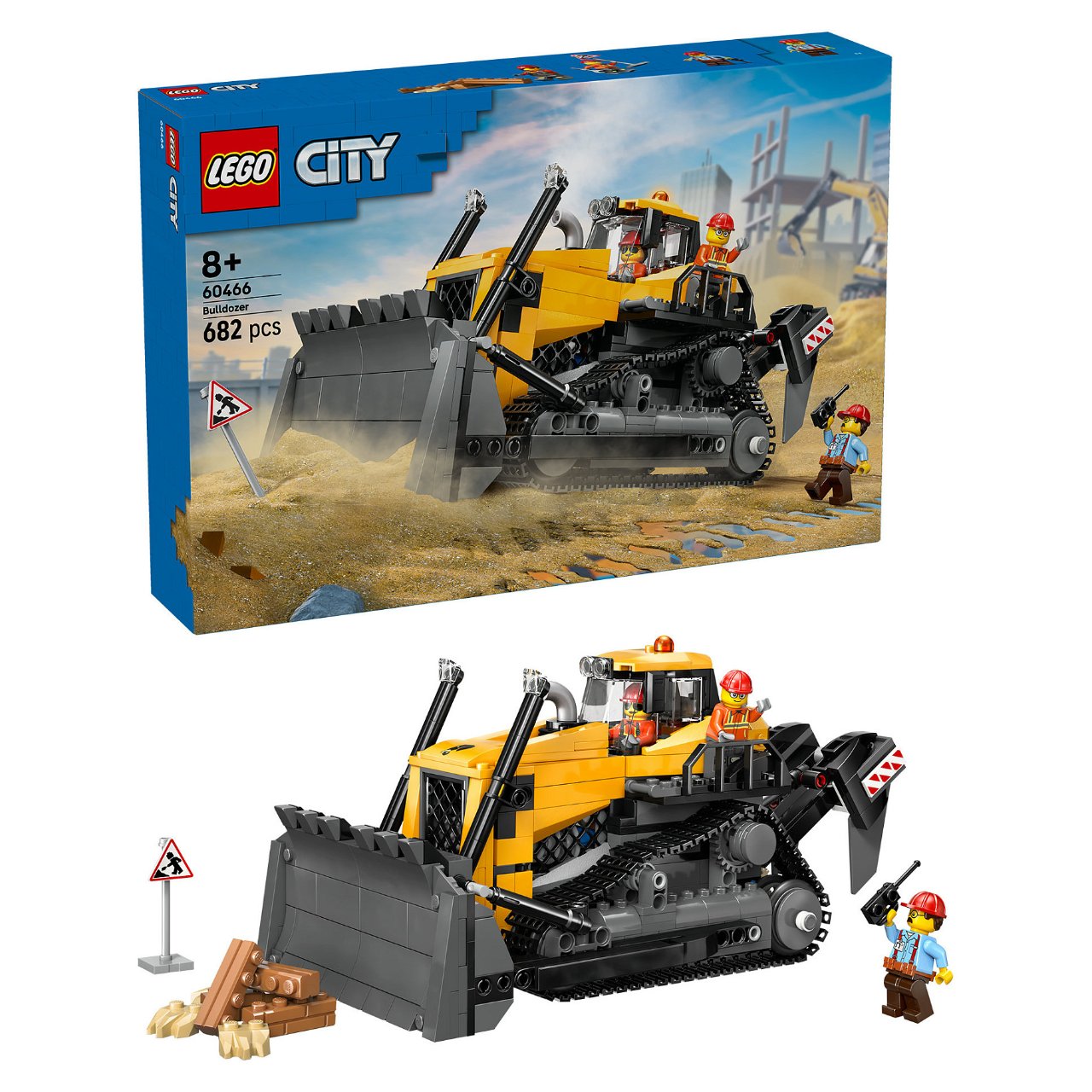 LEGO 60466 City Gelber Bulldozer mit Frontlader