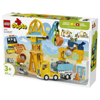 LEGO DUPLO 10476 Baustelle mit Baufahrzeugen 3-in-1-Set