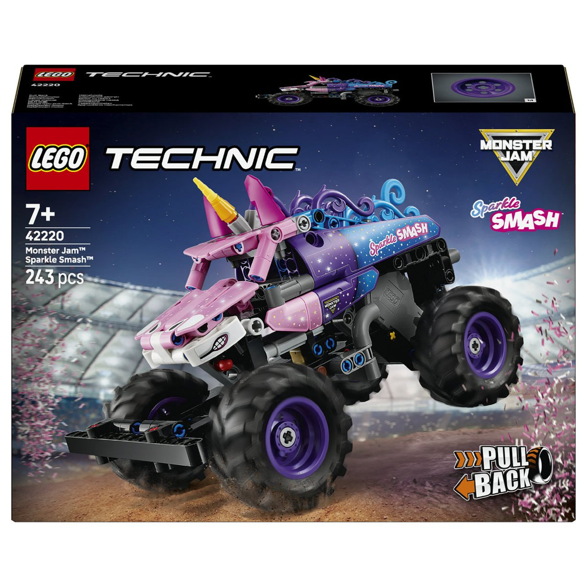 LEGO 42220 Technic Monster Jam Sparkle Smash mit Rckziehmotor