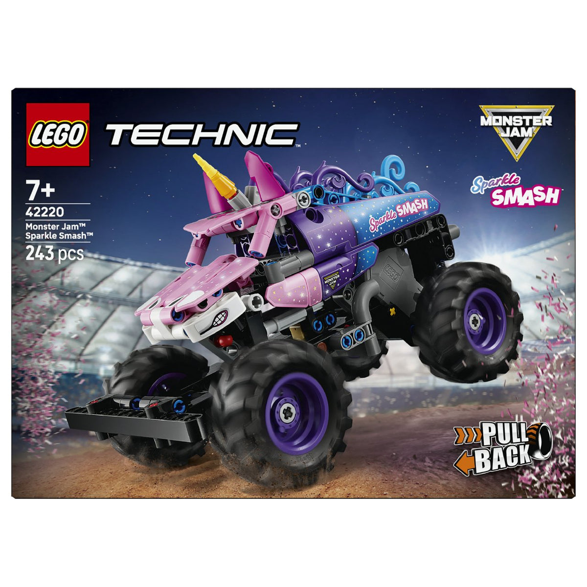 LEGO 42220 Technic Monster Jam Sparkle Smash mit Rckziehmotor