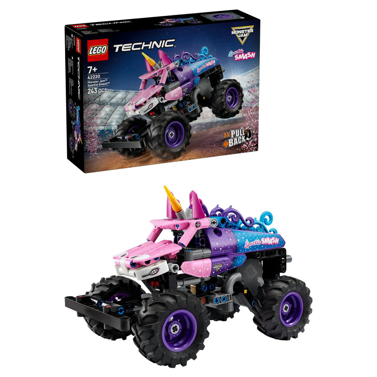 LEGO 42220 Technic Monster Jam Sparkle Smash mit Rckziehmotor