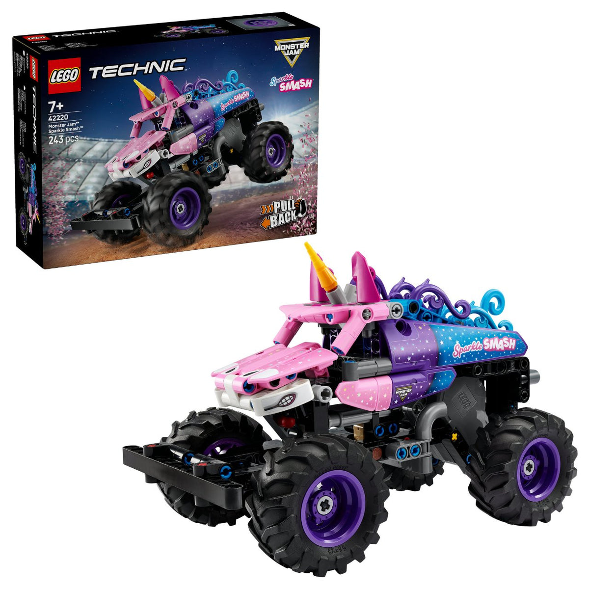 LEGO 42220 Technic Monster Jam Sparkle Smash mit Rckziehmotor