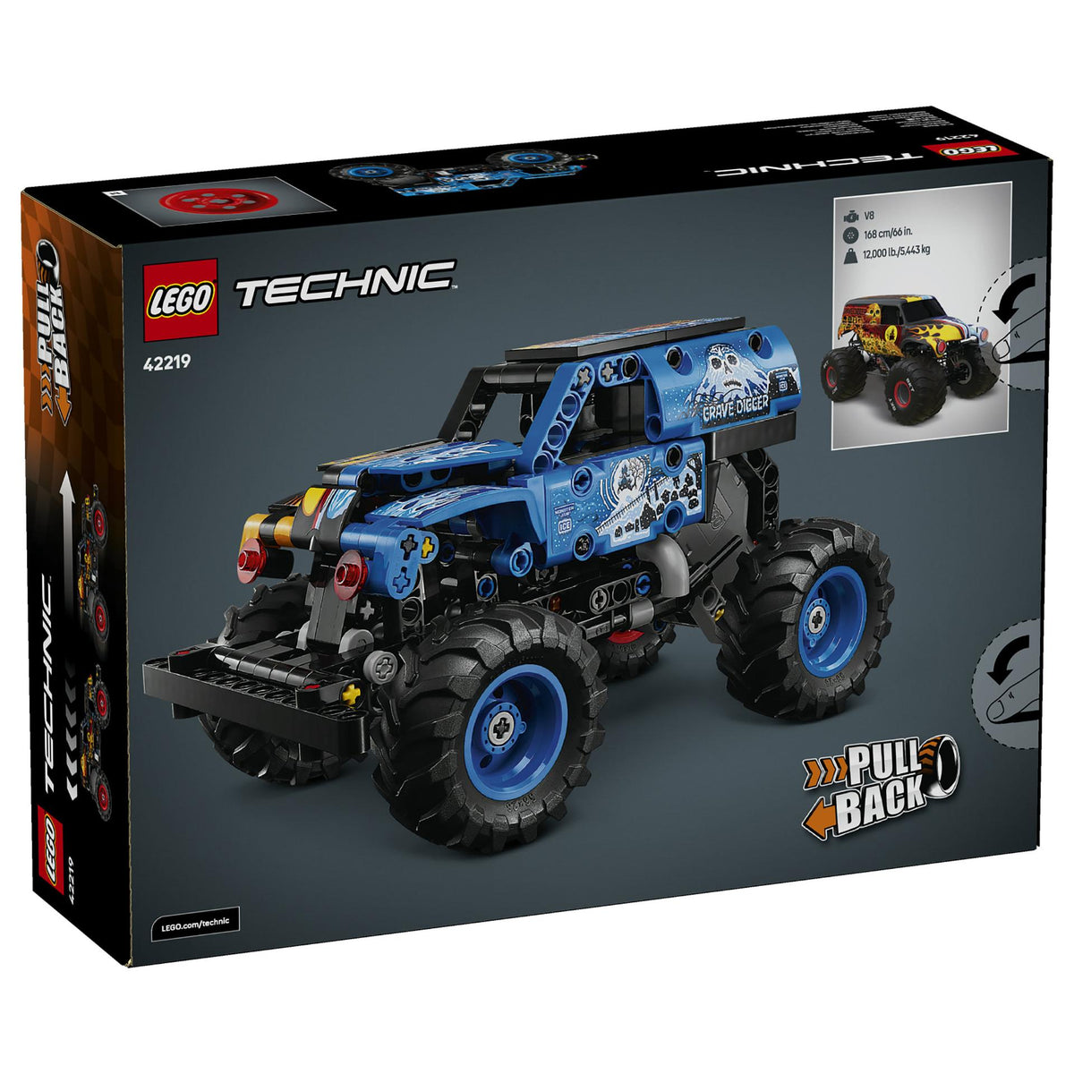 LEGO 42219 Technic Monster Jam Grave Digger Feuer und Eis