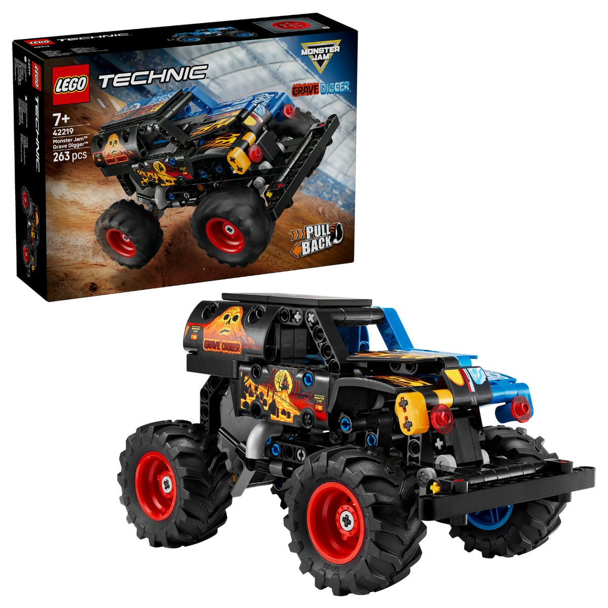 LEGO 42219 Technic Monster Jam Grave Digger Feuer und Eis