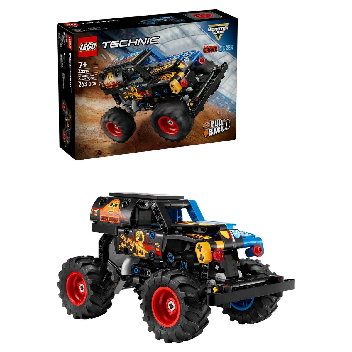 LEGO 42219 Technic Monster Jam Grave Digger Feuer und Eis