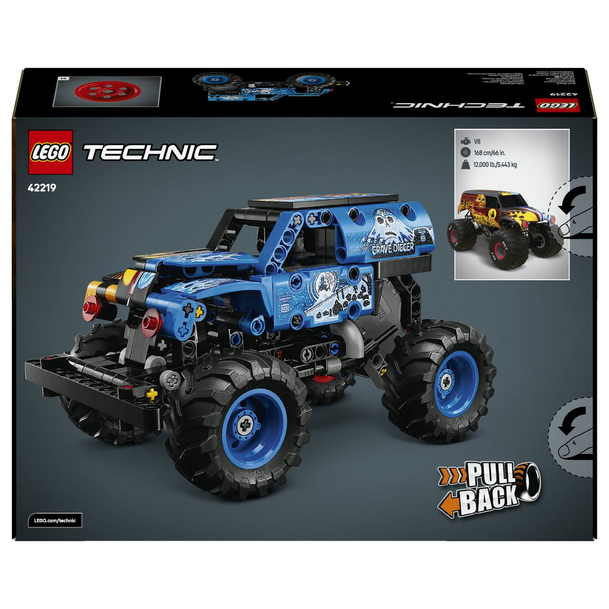 LEGO 42219 Technic Monster Jam Grave Digger Feuer und Eis